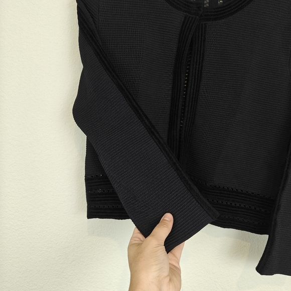 Diane Von Furstenberg Textured Cropped Wool Blend Knit Cartigan Sz Small - Picture 7 of 14